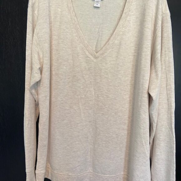 Athleta Sunrise V-Neck Sweatshirt, Size 2X - Toasted Brown Heathered - Picture 4 of 6